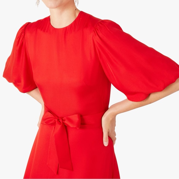 Kate Spade Red Silk Dress - silk twill matinee dress - tomato - Picture 4 of 4